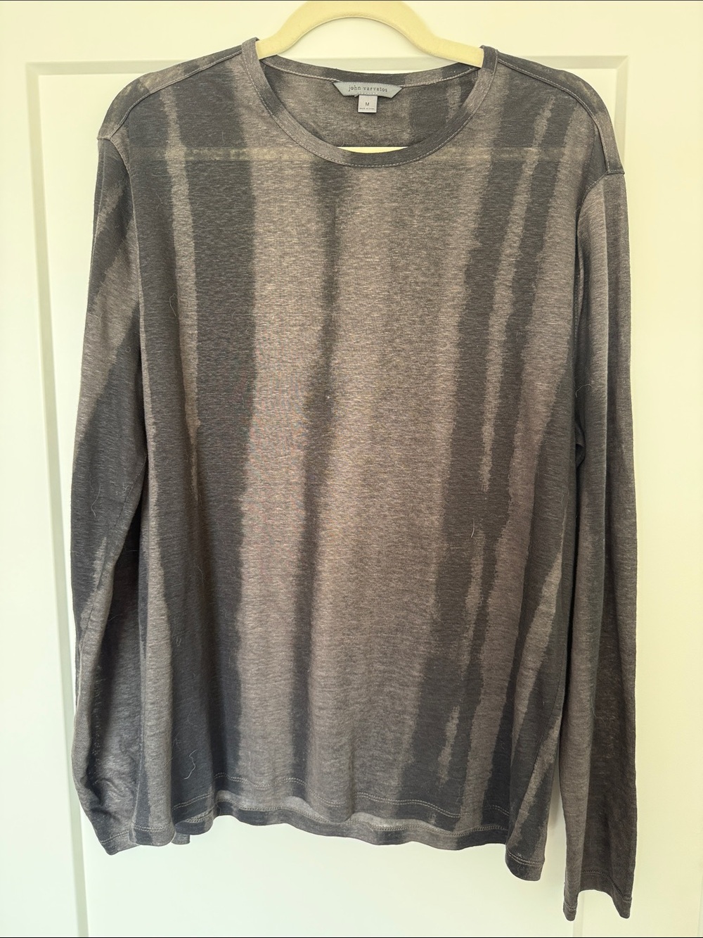 John Varvatos Black Long-Sleeve Crewneck Shirt
